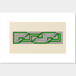 Decorative Rectangular Celtic Interlaced Knot Pattern 1 Posters and Art